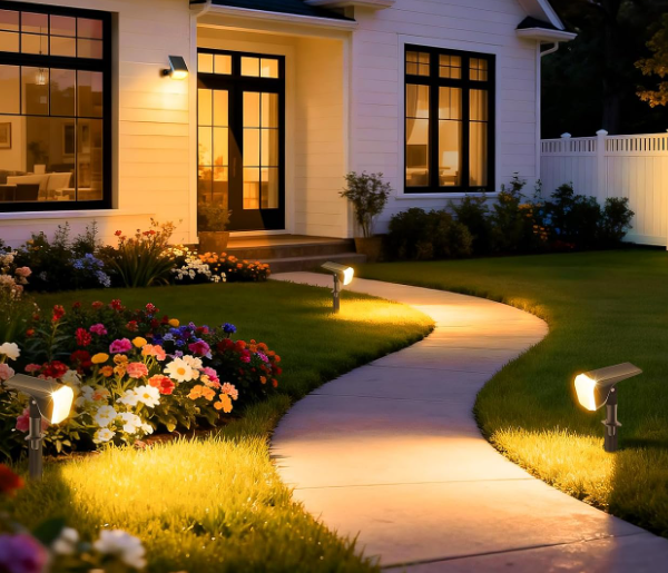 Wide-Beam Dual-Mode Waterproof Solar Landscape Spotlight