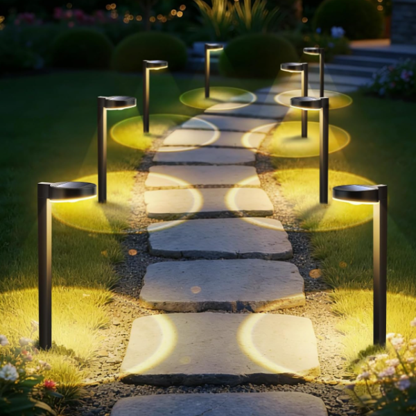 High-Brightness Solar Stake Light with Adjustable Color Temperature & Spotlight Beam