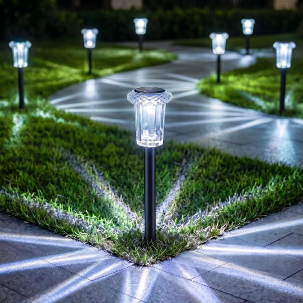 Waterproof Solar Ground-Stake Garden Light with Star-Pattern Cutout